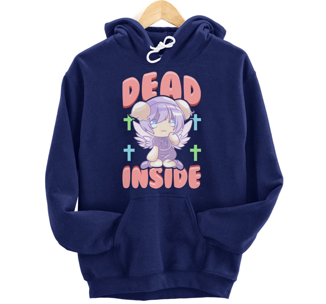Cute Pastel Goth Dead Inside Kawaii Anime Girl Pullover Hoodie