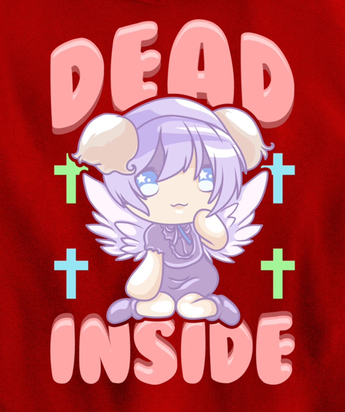 Cute Pastel Goth Dead Inside Kawaii Anime Girl Pullover Hoodie