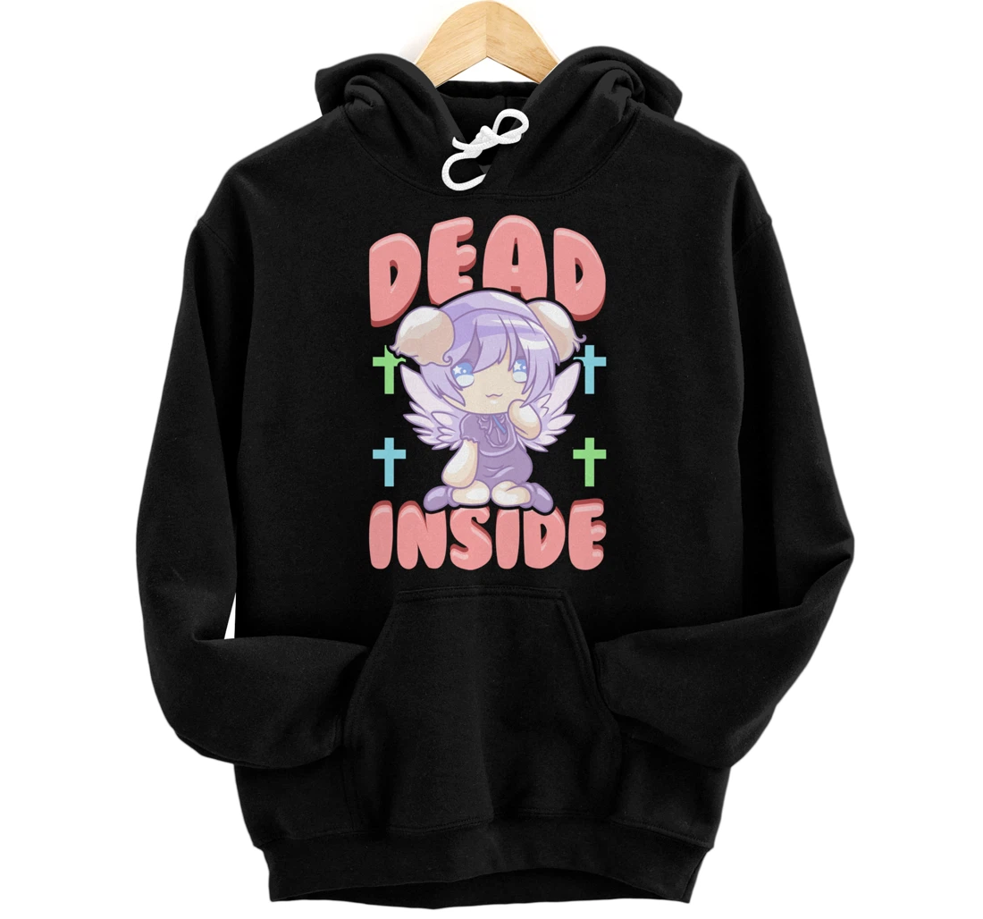 Cute Pastel Goth Dead Inside Kawaii Anime Girl Pullover Hoodie