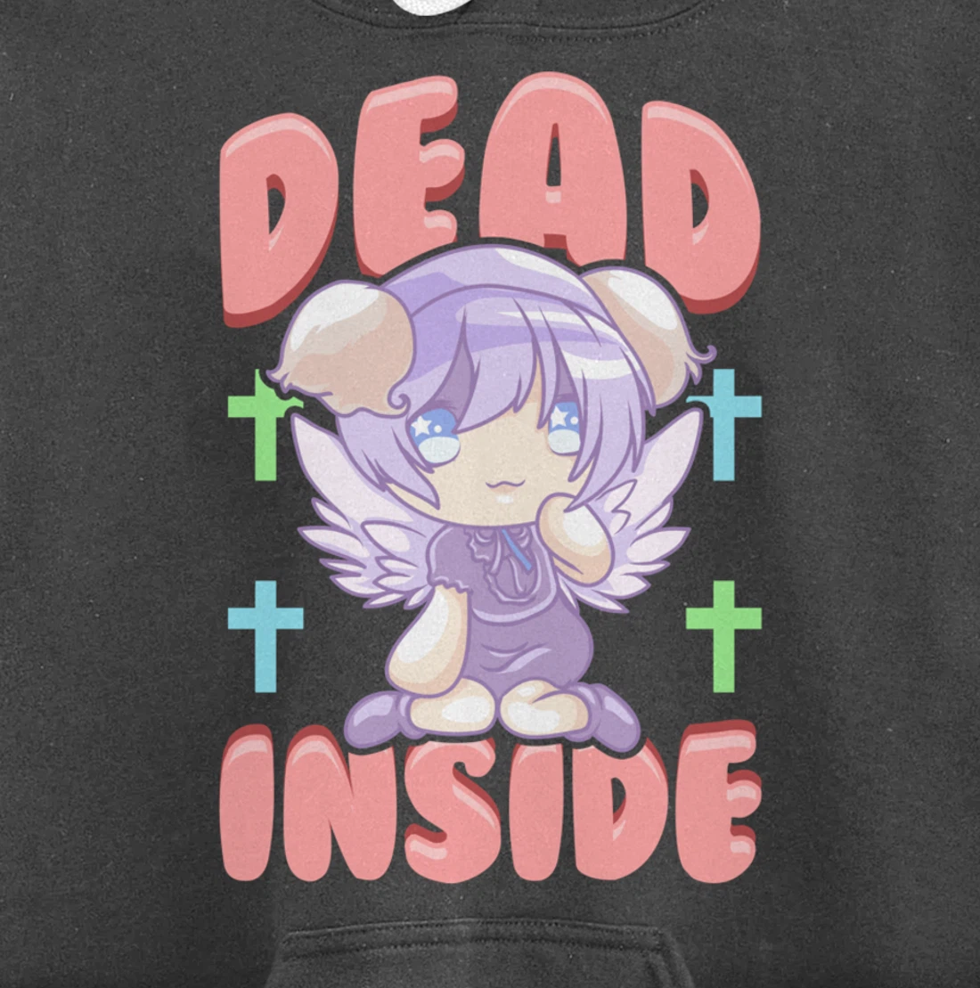 Cute Pastel Goth Dead Inside Kawaii Anime Girl Pullover Hoodie