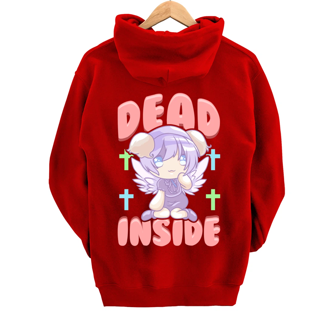 Cute Pastel Goth Dead Inside Kawaii Anime Girl Pullover Hoodie