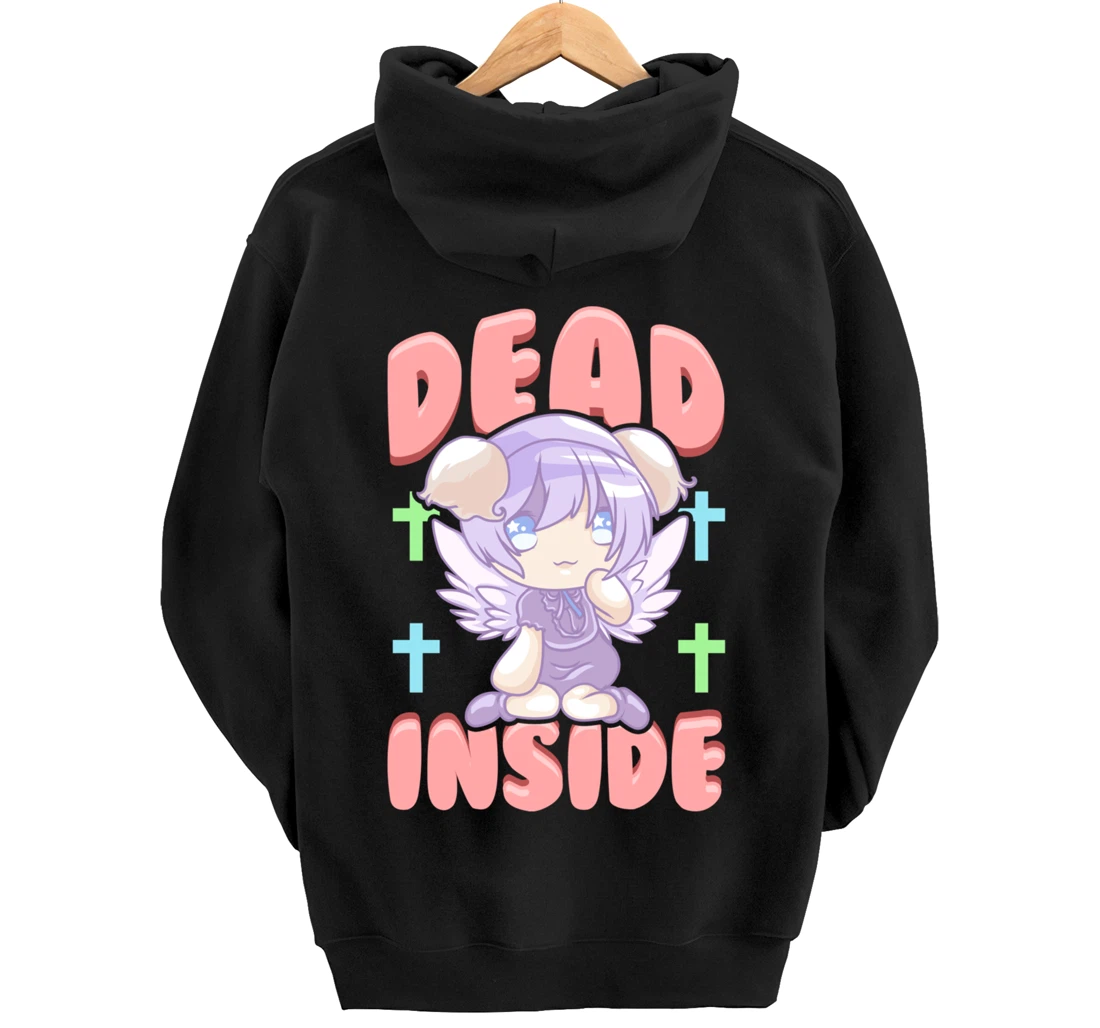 Cute Pastel Goth Dead Inside Kawaii Anime Girl Pullover Hoodie