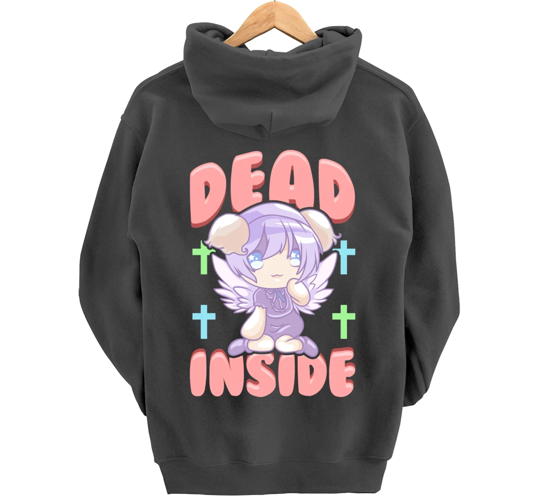 Cute Pastel Goth Dead Inside Kawaii Anime Girl Pullover Hoodie