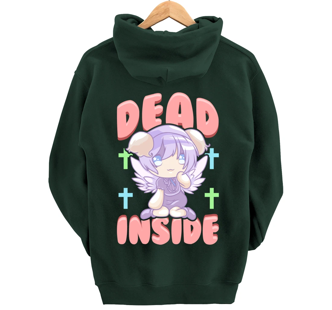 Cute Pastel Goth Dead Inside Kawaii Anime Girl Pullover Hoodie