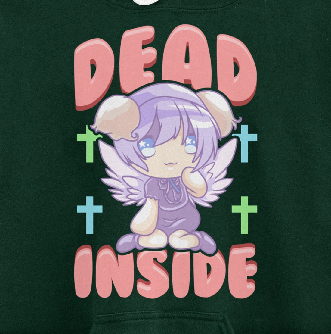Cute Pastel Goth Dead Inside Kawaii Anime Girl Pullover Hoodie