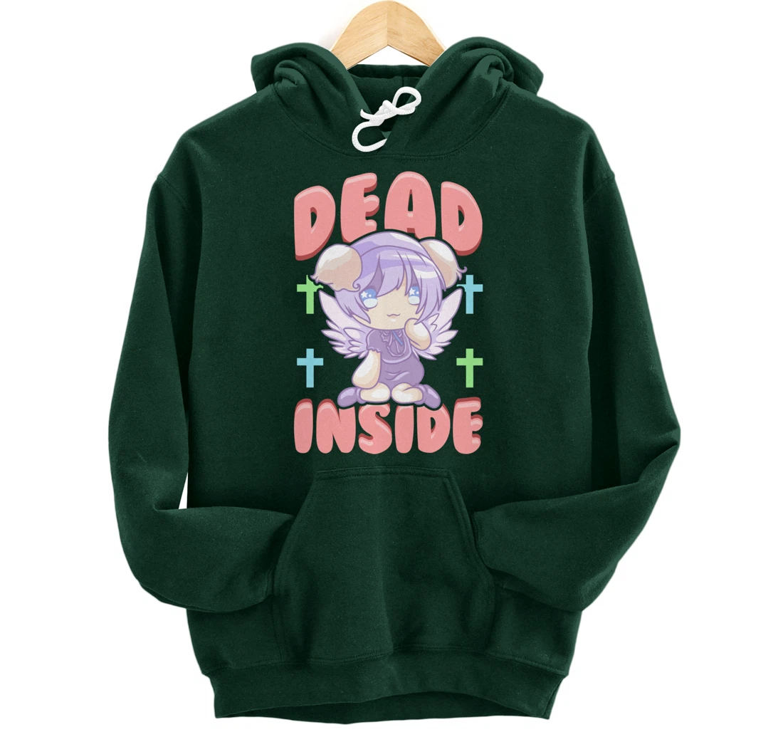 Cute Pastel Goth Dead Inside Kawaii Anime Girl Pullover Hoodie