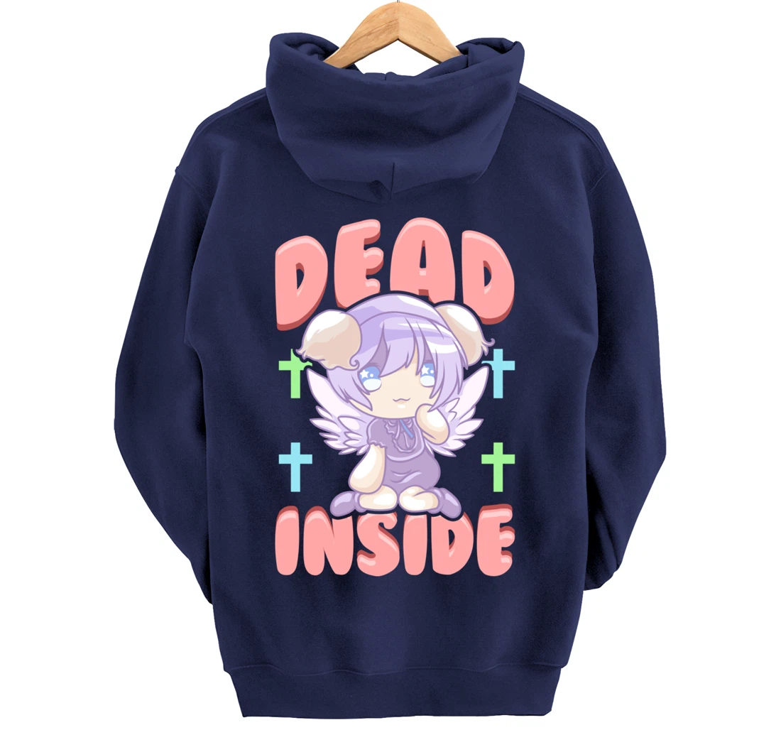 Cute Pastel Goth Dead Inside Kawaii Anime Girl Pullover Hoodie