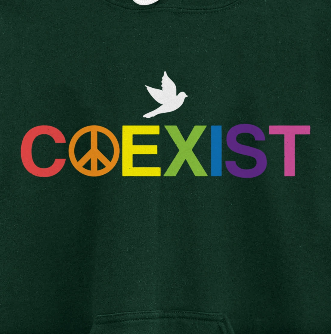 Coexist Equality Dove Freedom LGBT Pride Rainbow Pullover Hoodie