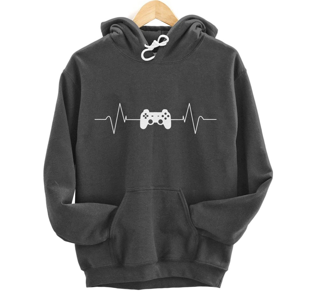 Gaming Heartbeat Gamer Gift Pullover Hoodie