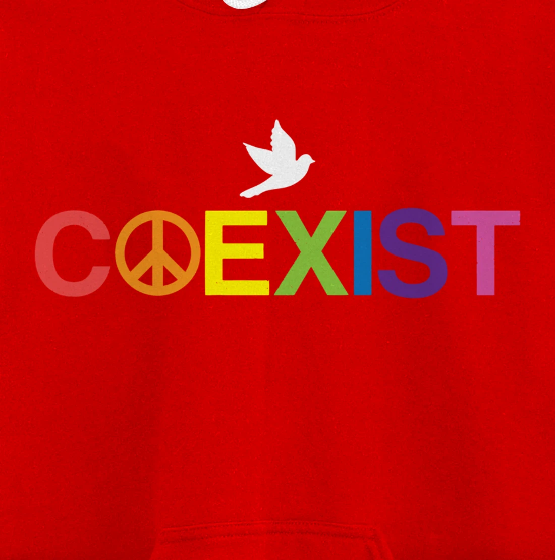 Coexist Equality Dove Freedom LGBT Pride Rainbow Pullover Hoodie