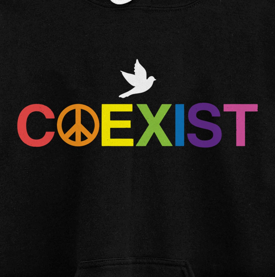 Coexist Equality Dove Freedom LGBT Pride Rainbow Pullover Hoodie