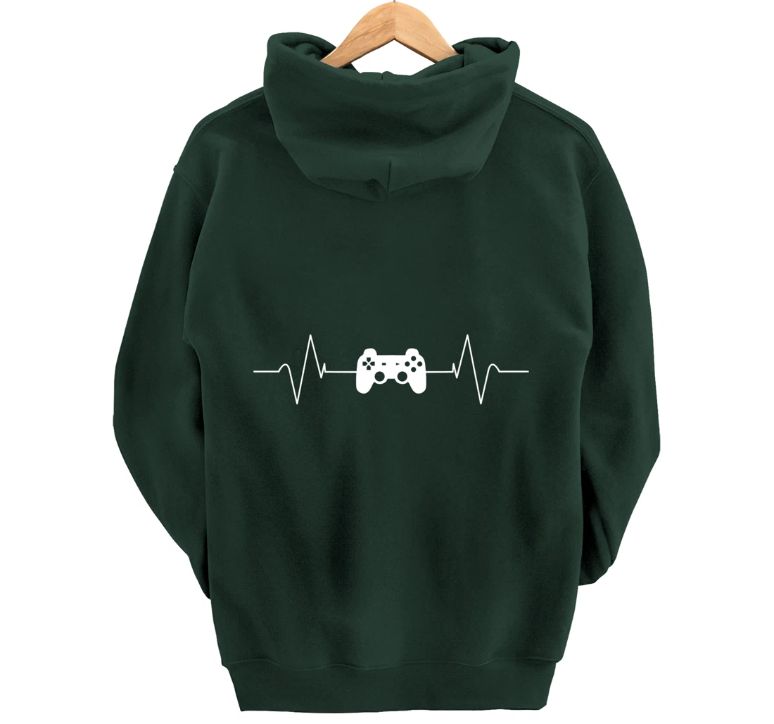 Gaming Heartbeat Gamer Gift Pullover Hoodie