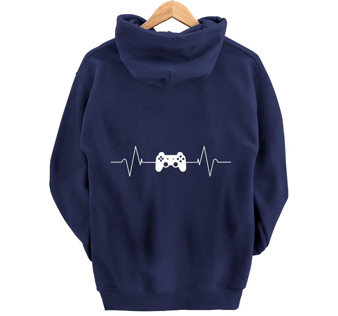 Gaming Heartbeat Gamer Gift Pullover Hoodie