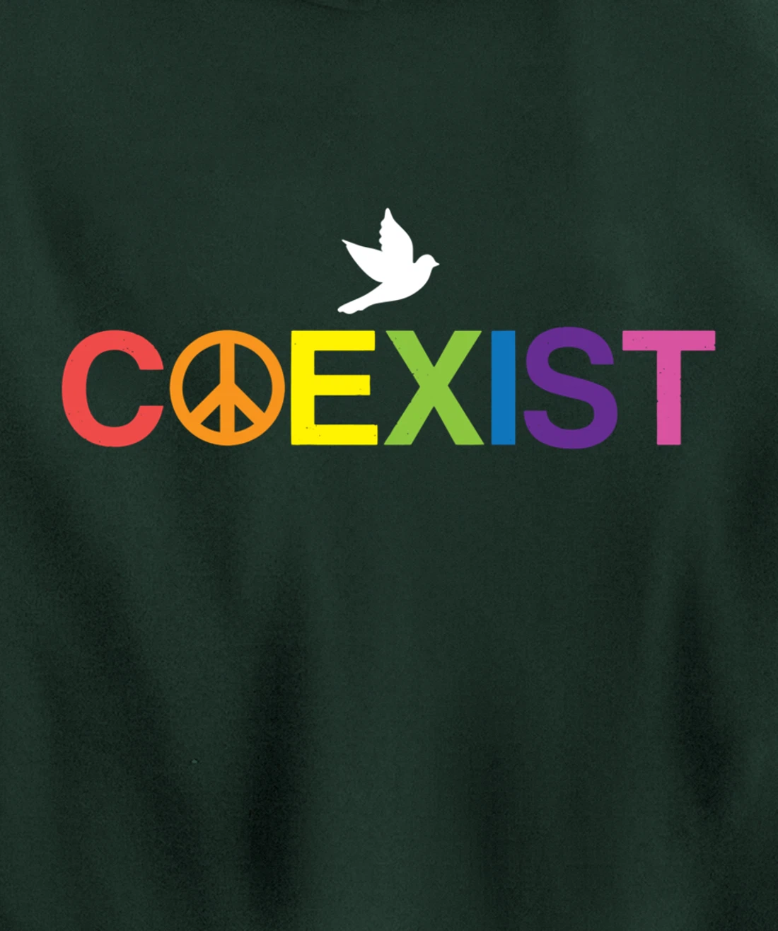 Coexist Equality Dove Freedom LGBT Pride Rainbow Pullover Hoodie