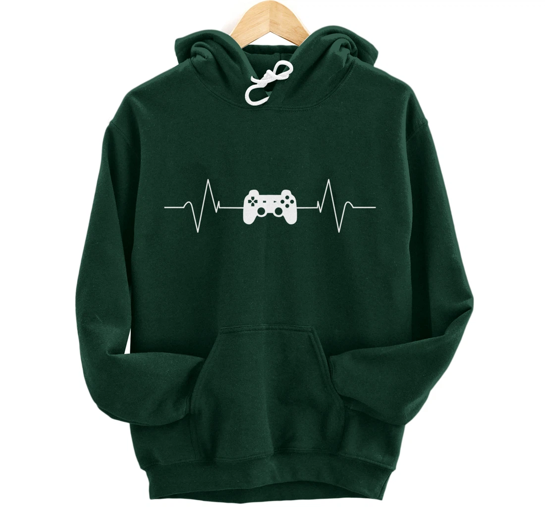 Gaming Heartbeat Gamer Gift Pullover Hoodie