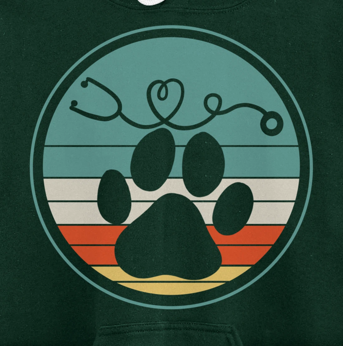 Veterinarian Vet Tech Veterinarian Veterinary Paw Retro Gift Pullover Hoodie