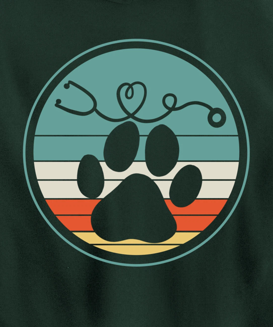 Veterinarian Vet Tech Veterinarian Veterinary Paw Retro Gift Pullover Hoodie