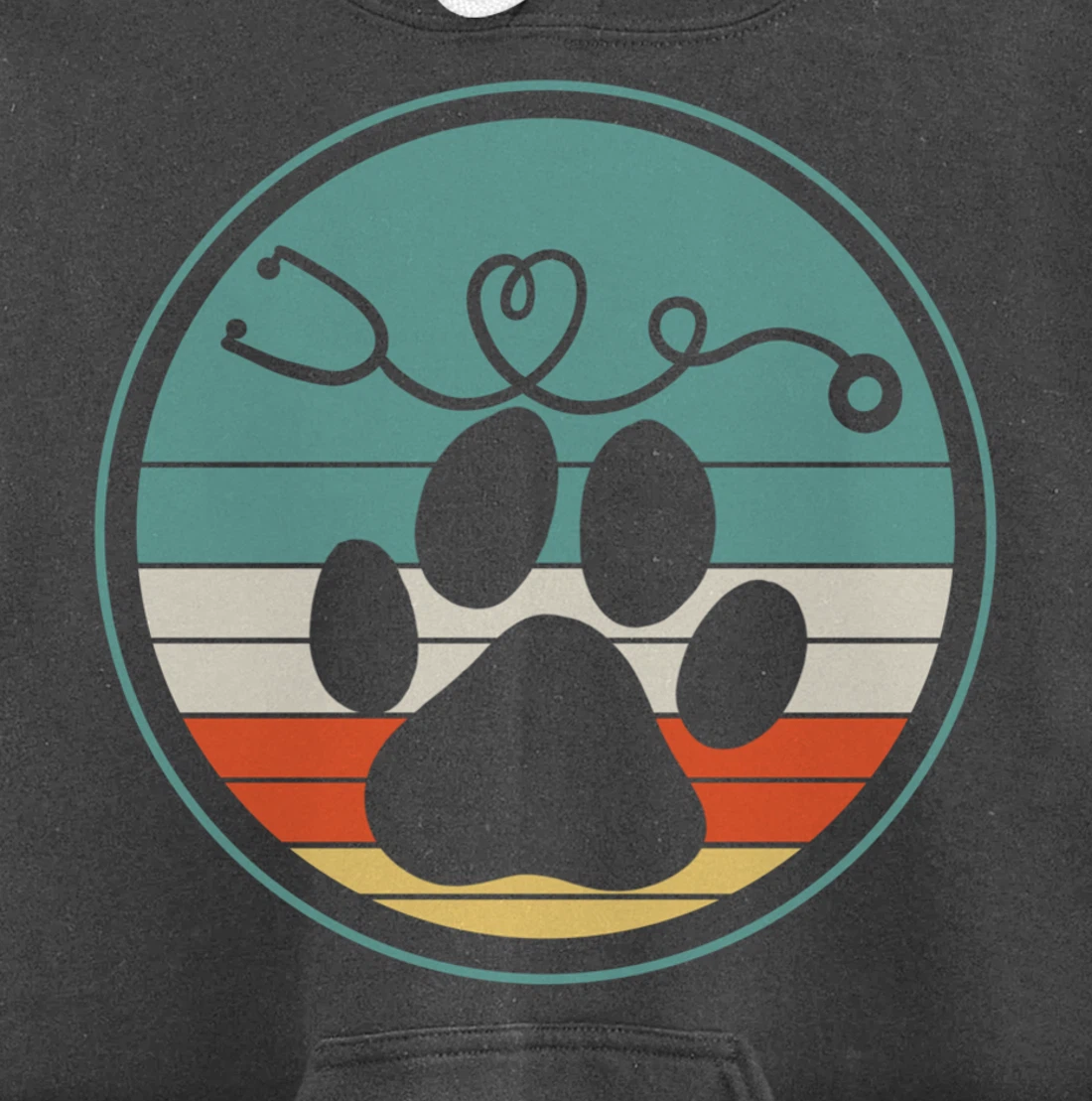 Veterinarian Vet Tech Veterinarian Veterinary Paw Retro Gift Pullover Hoodie