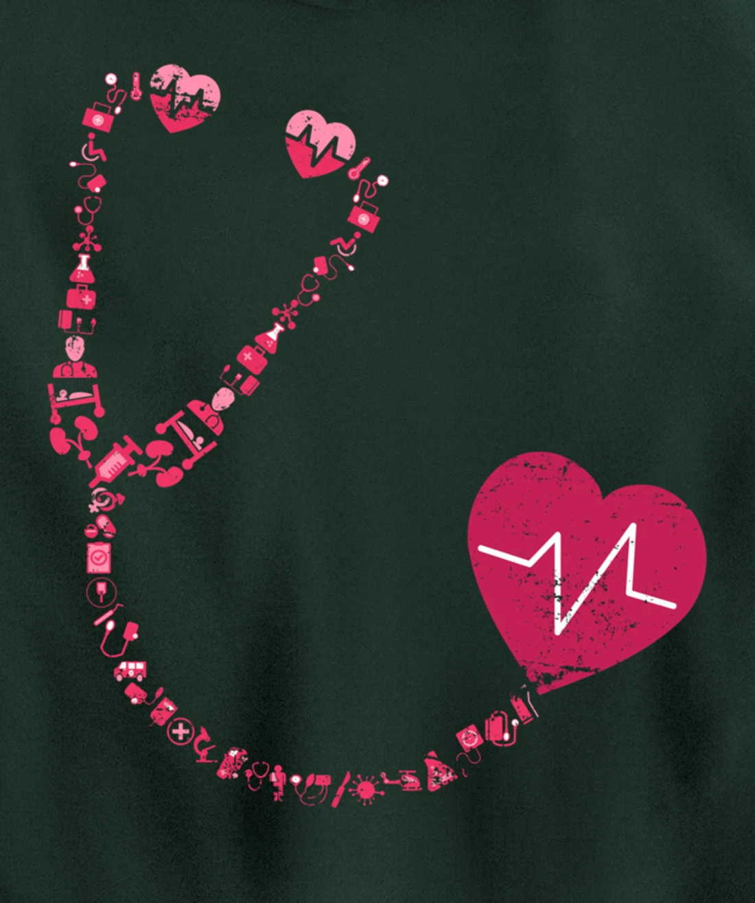 Vintage Stethoscope Nurse Pullover Hoodie