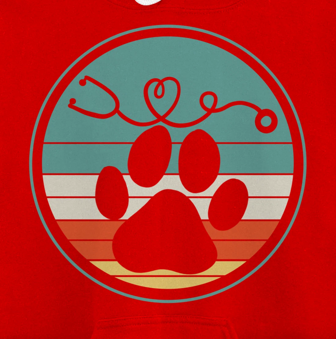 Veterinarian Vet Tech Veterinarian Veterinary Paw Retro Gift Pullover Hoodie