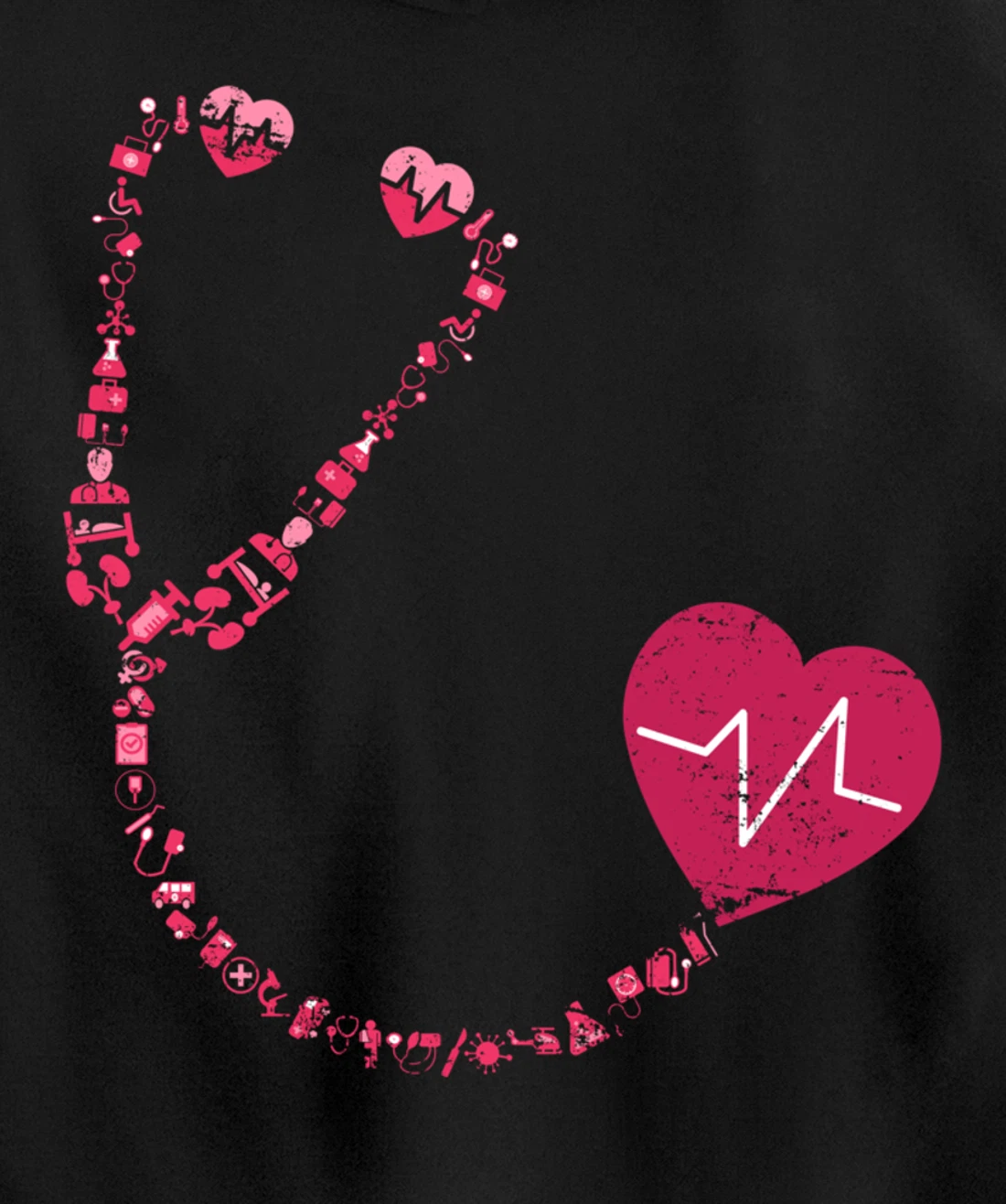 Vintage Stethoscope Nurse Pullover Hoodie