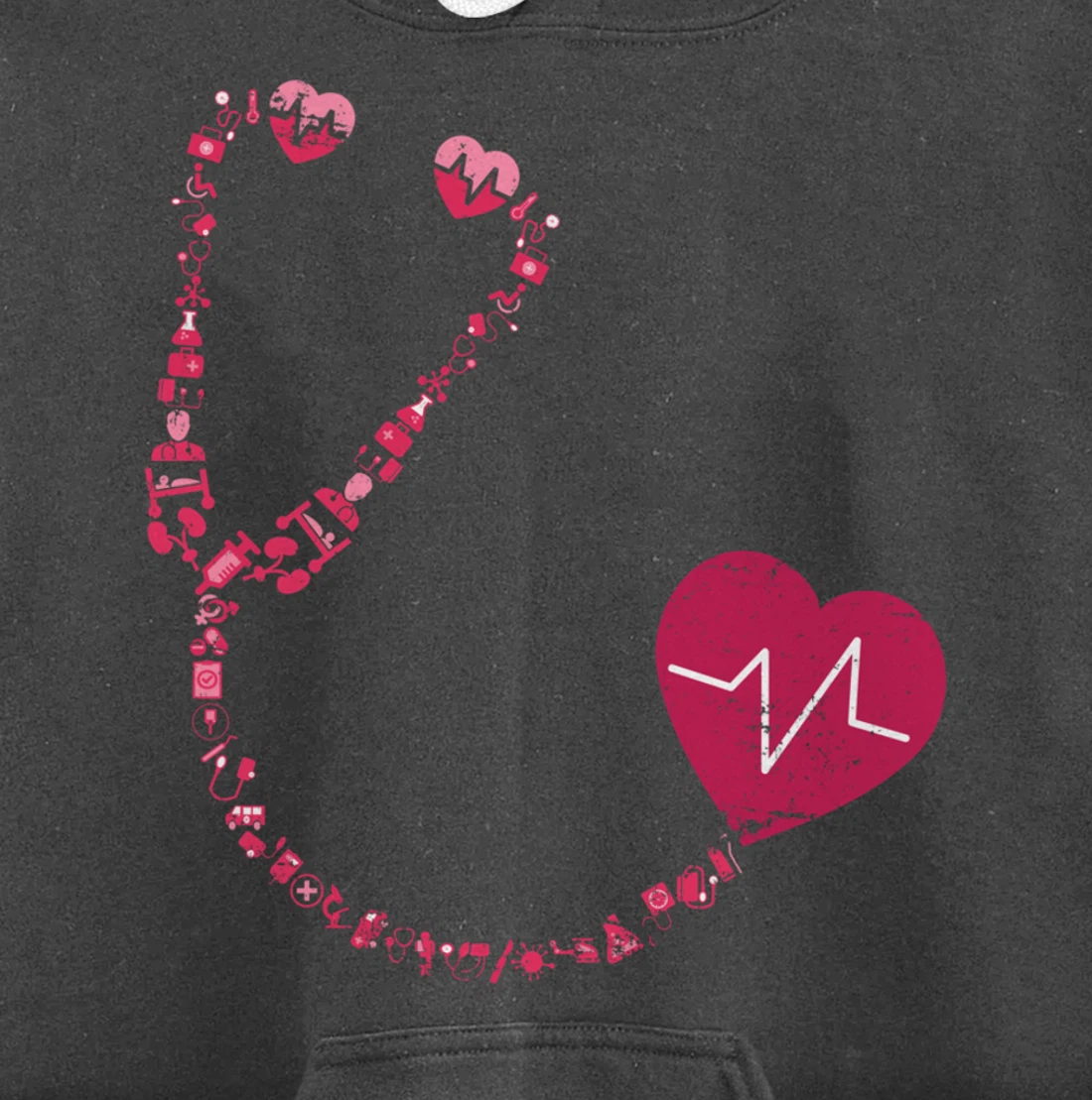 Vintage Stethoscope Nurse Pullover Hoodie