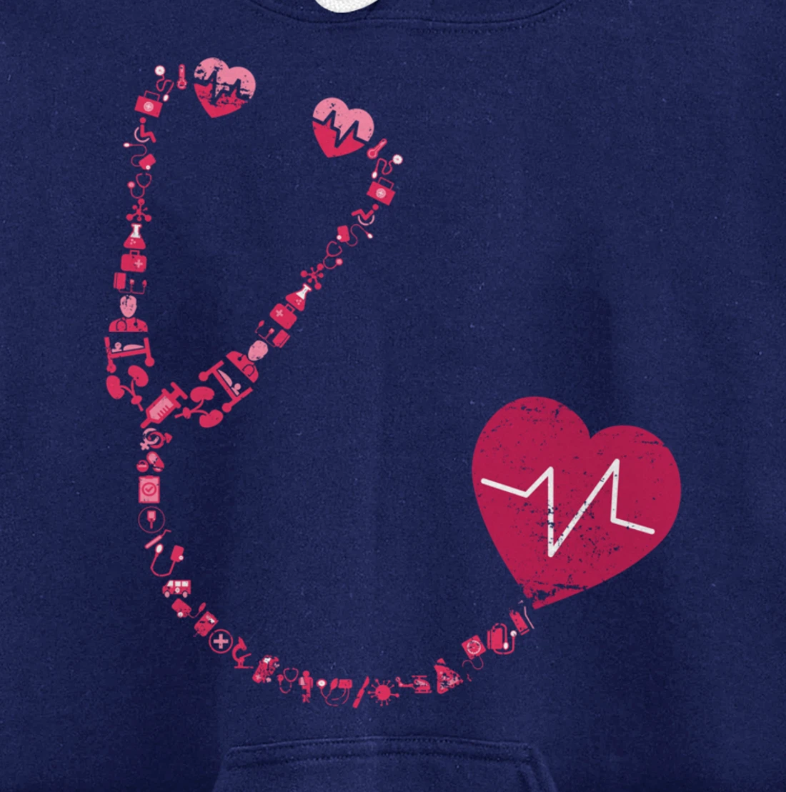 Vintage Stethoscope Nurse Pullover Hoodie