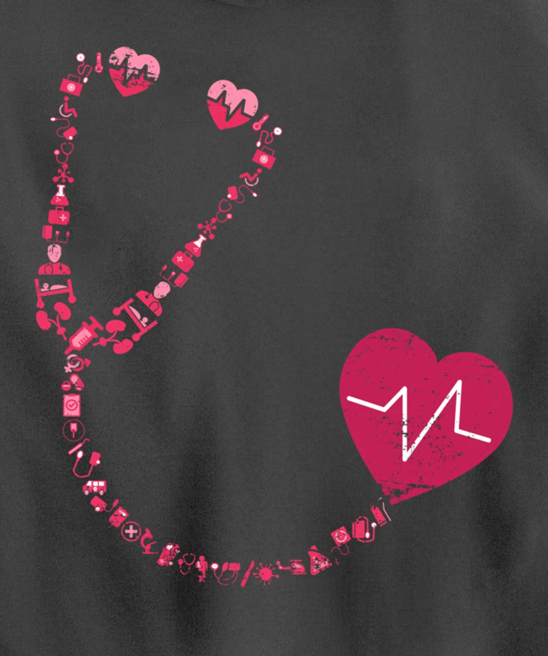 Vintage Stethoscope Nurse Pullover Hoodie