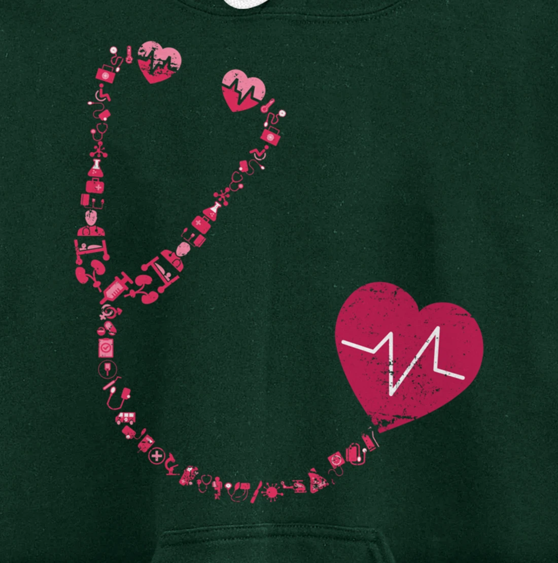 Vintage Stethoscope Nurse Pullover Hoodie