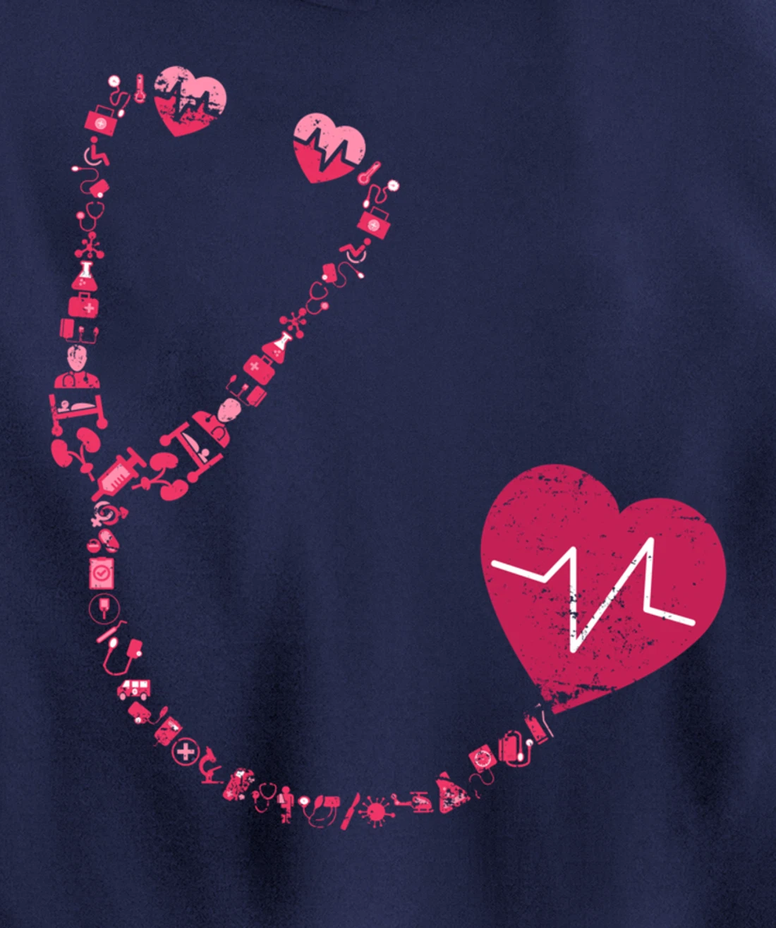 Vintage Stethoscope Nurse Pullover Hoodie