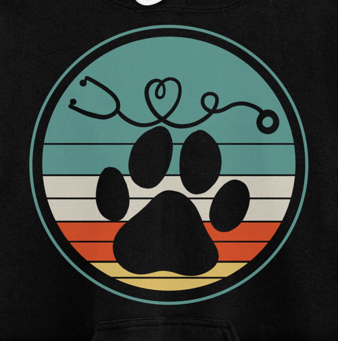 Veterinarian Vet Tech Veterinarian Veterinary Paw Retro Gift Pullover Hoodie