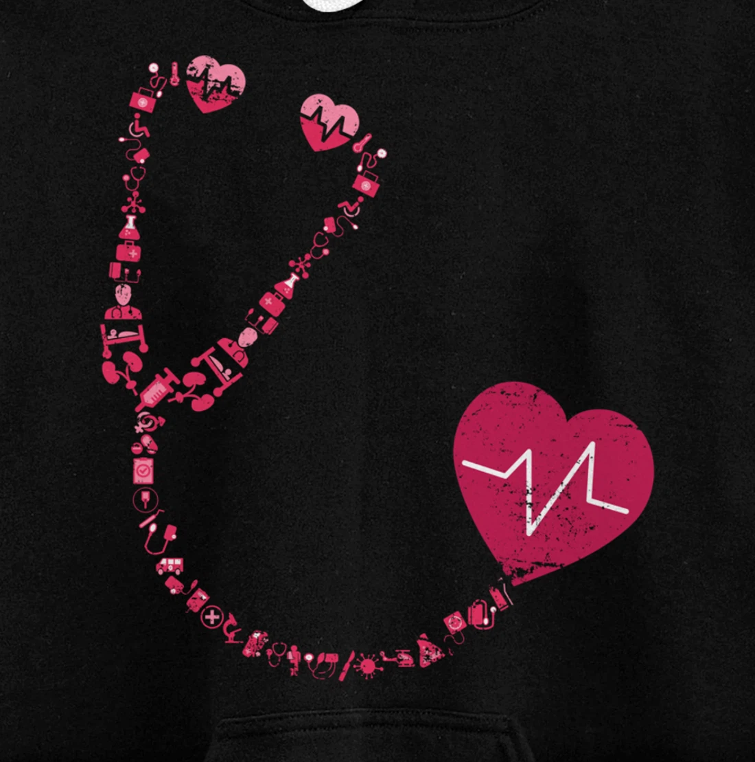 Vintage Stethoscope Nurse Pullover Hoodie