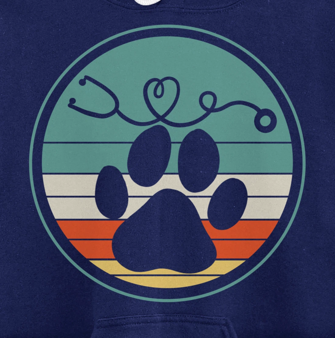 Veterinarian Vet Tech Veterinarian Veterinary Paw Retro Gift Pullover Hoodie