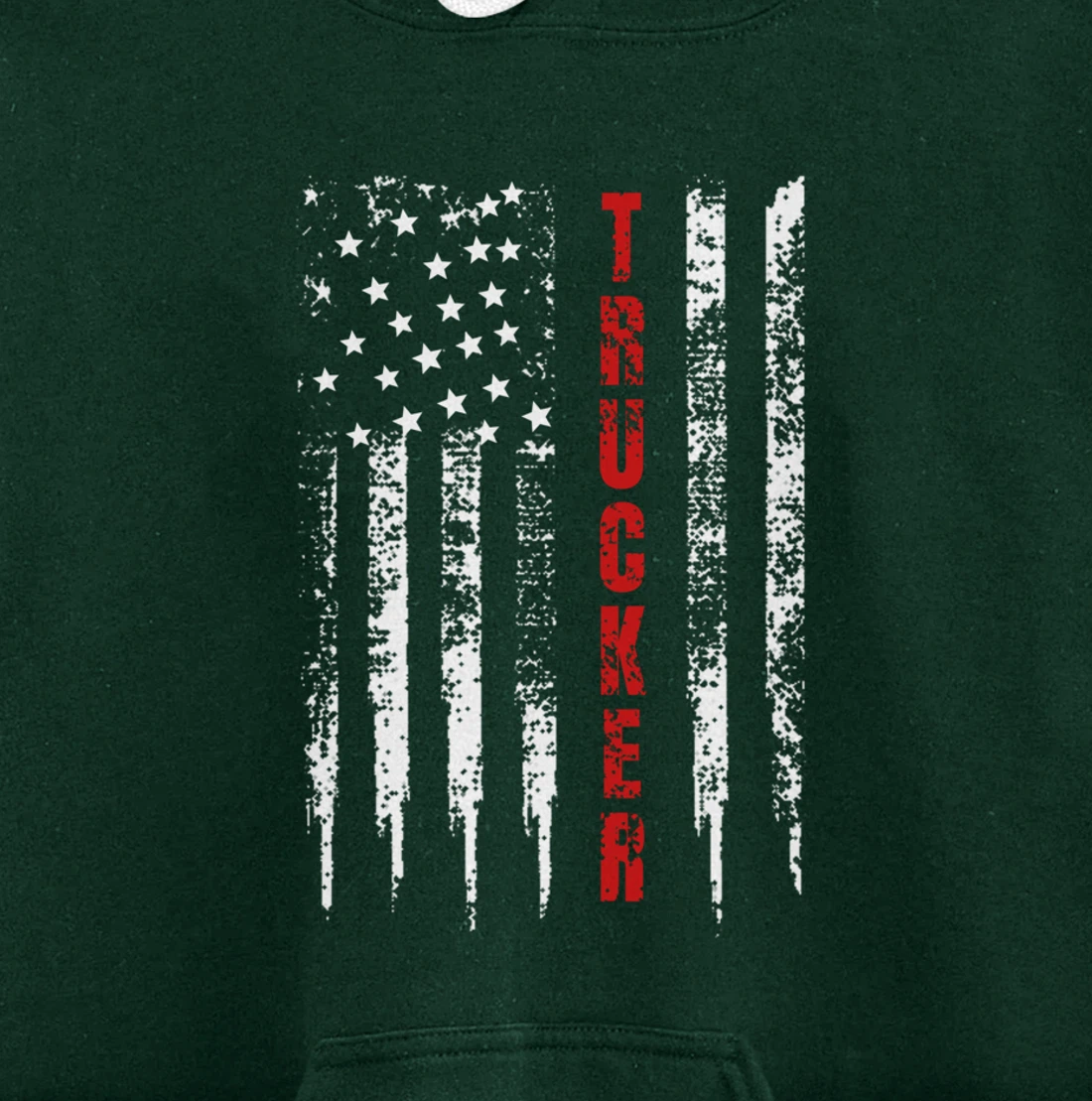 Trucker American Flag US Truck Driver 18 Wheeler Gift Pullover Hoodie