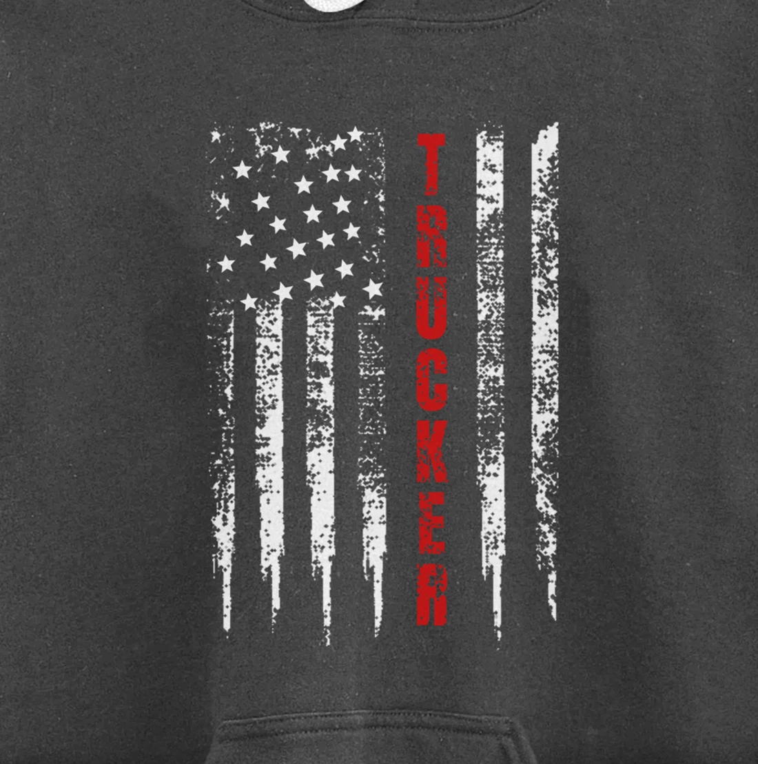 Trucker American Flag US Truck Driver 18 Wheeler Gift Pullover Hoodie
