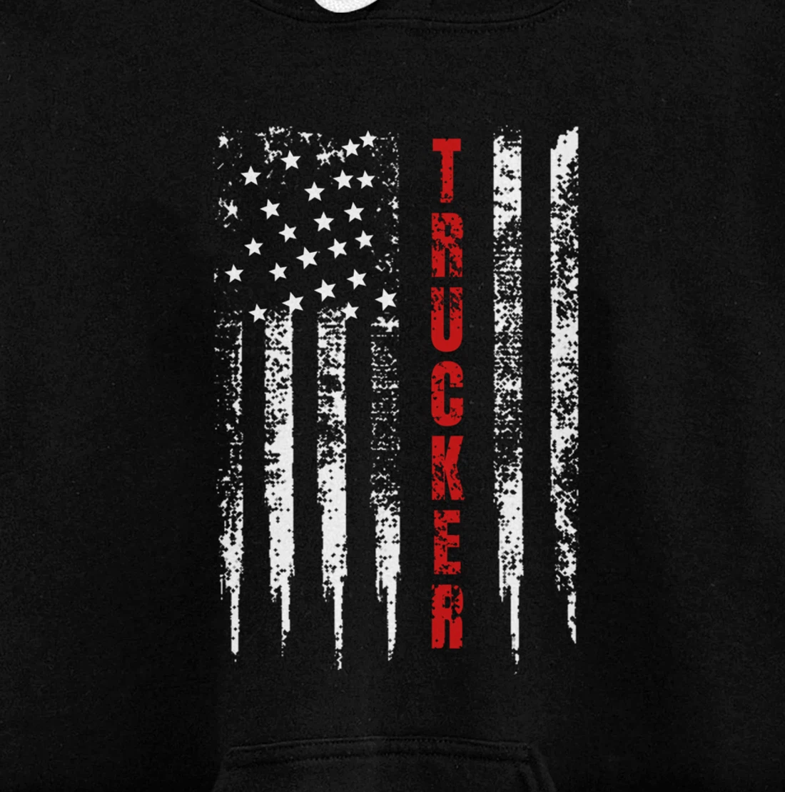 Trucker American Flag US Truck Driver 18 Wheeler Gift Pullover Hoodie