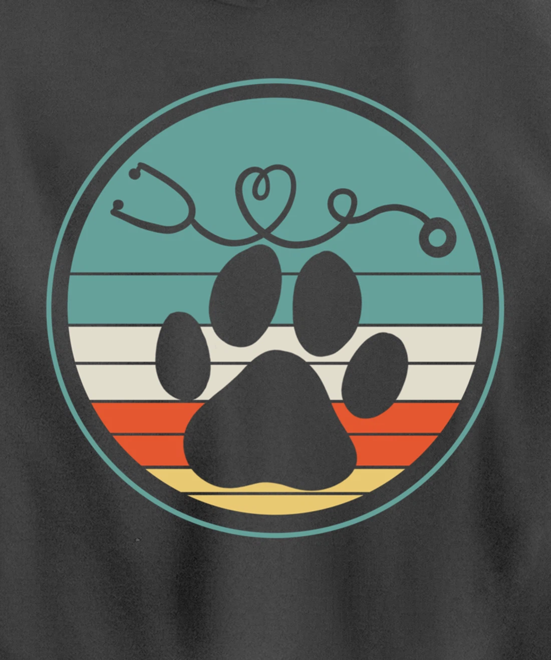 Veterinarian Vet Tech Veterinarian Veterinary Paw Retro Gift Pullover Hoodie