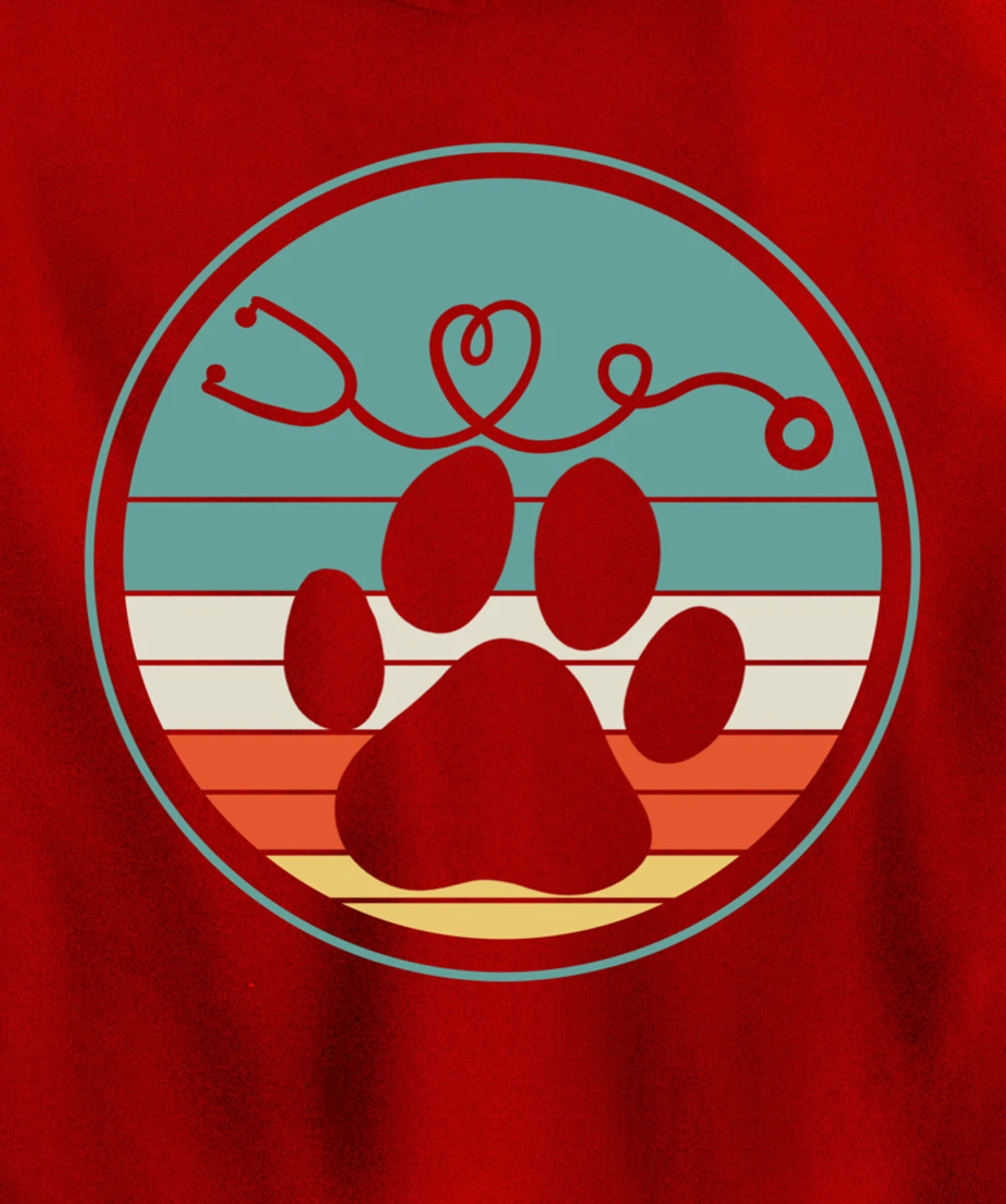 Veterinarian Vet Tech Veterinarian Veterinary Paw Retro Gift Pullover Hoodie