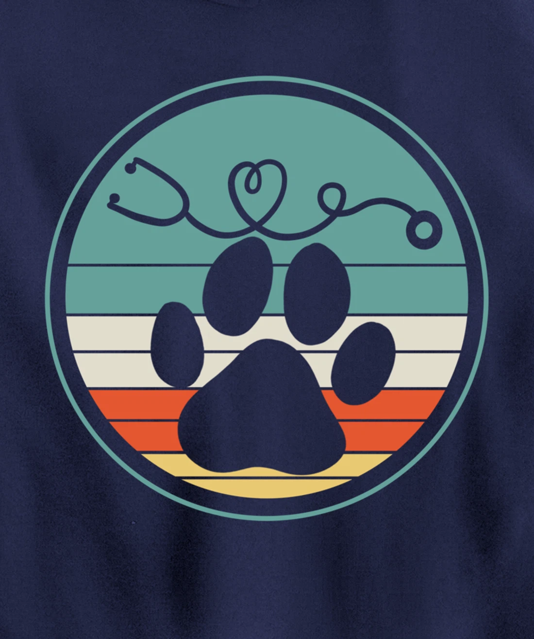 Veterinarian Vet Tech Veterinarian Veterinary Paw Retro Gift Pullover Hoodie