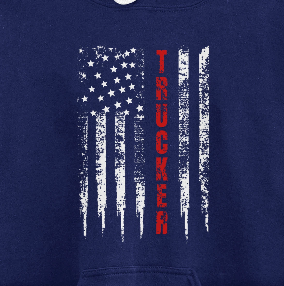 Trucker American Flag US Truck Driver 18 Wheeler Gift Pullover Hoodie