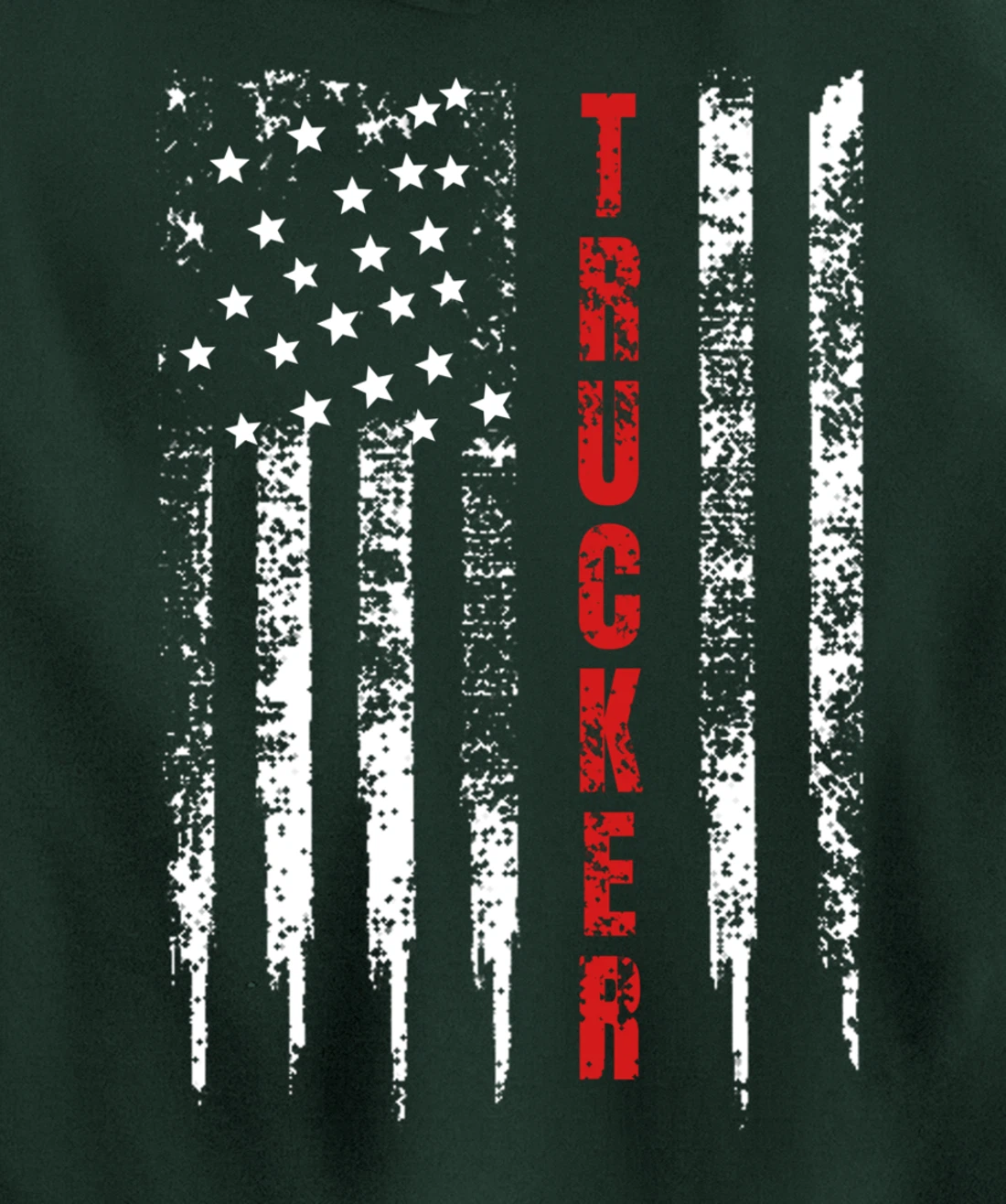 Trucker American Flag US Truck Driver 18 Wheeler Gift Pullover Hoodie