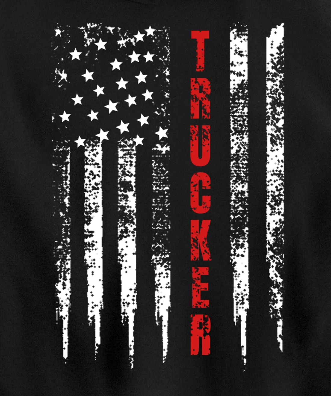 Trucker American Flag US Truck Driver 18 Wheeler Gift Pullover Hoodie