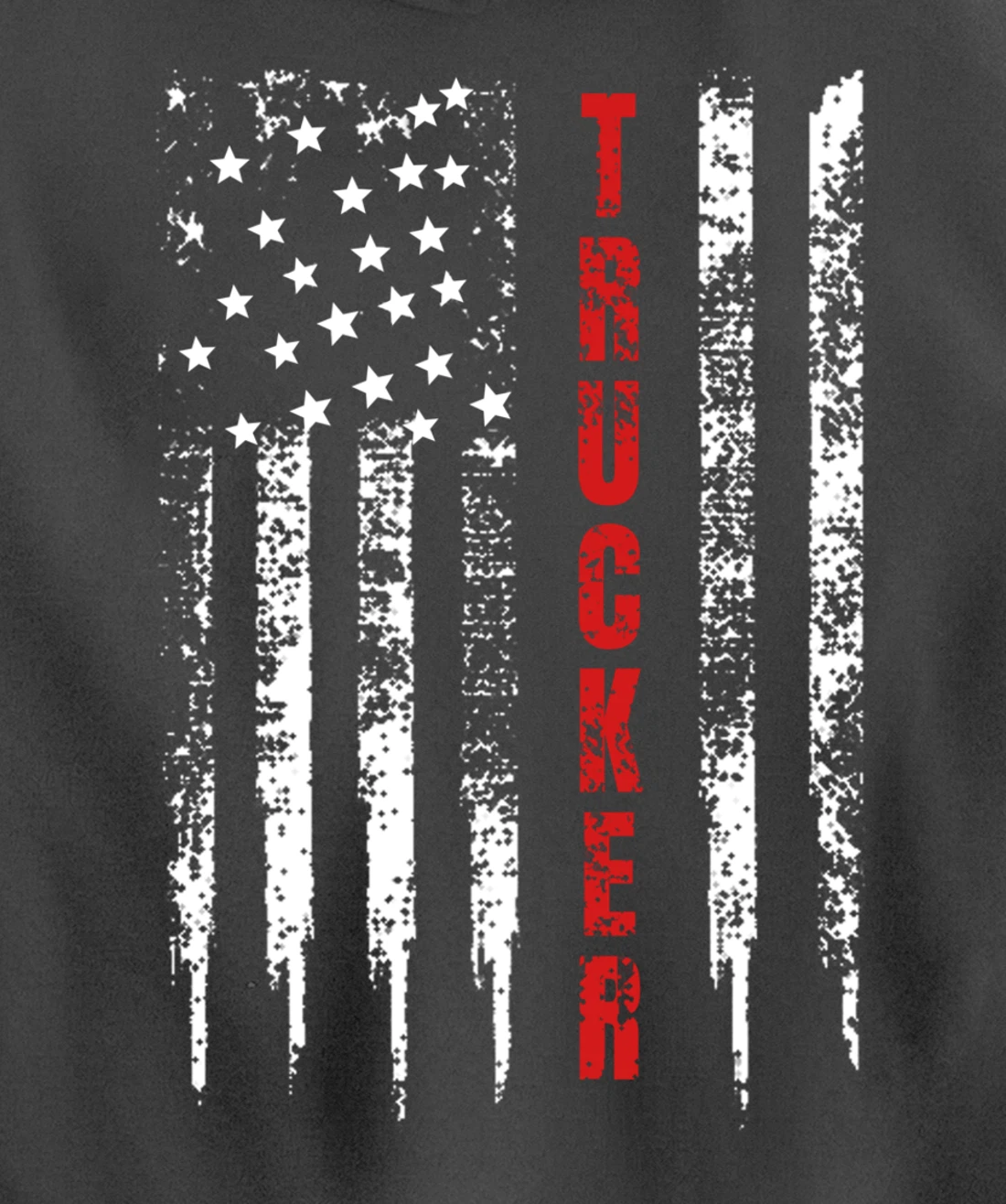 Trucker American Flag US Truck Driver 18 Wheeler Gift Pullover Hoodie
