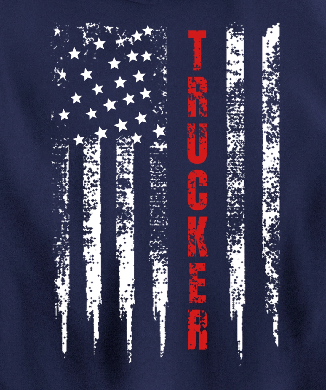 Trucker American Flag US Truck Driver 18 Wheeler Gift Pullover Hoodie