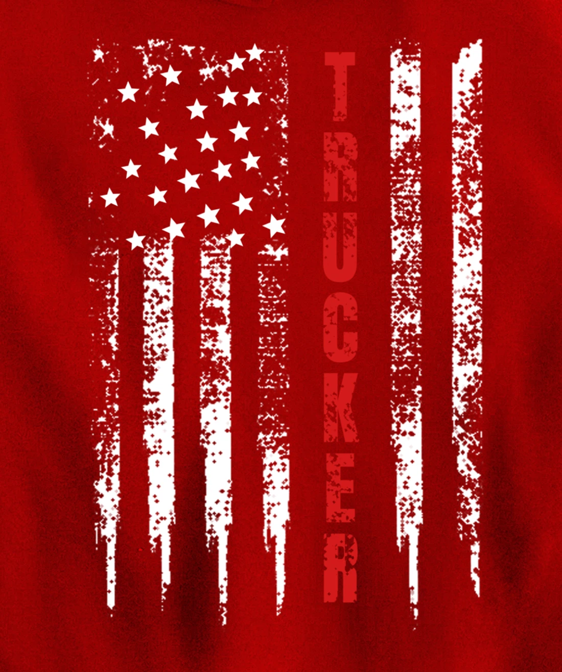 Trucker American Flag US Truck Driver 18 Wheeler Gift Pullover Hoodie