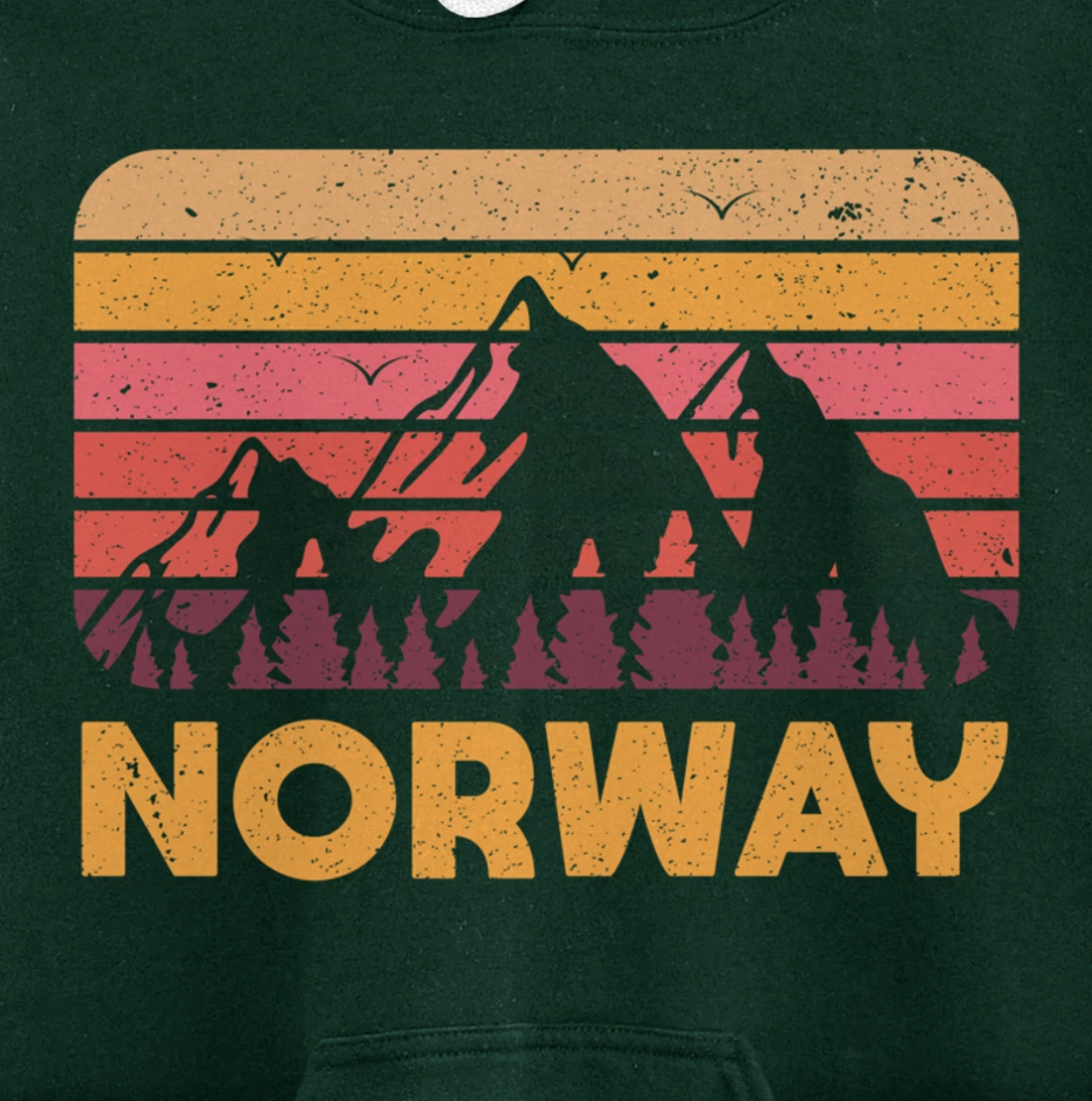 Norway Hiking Mountains Gift Retro Norway Pullover Hoodie