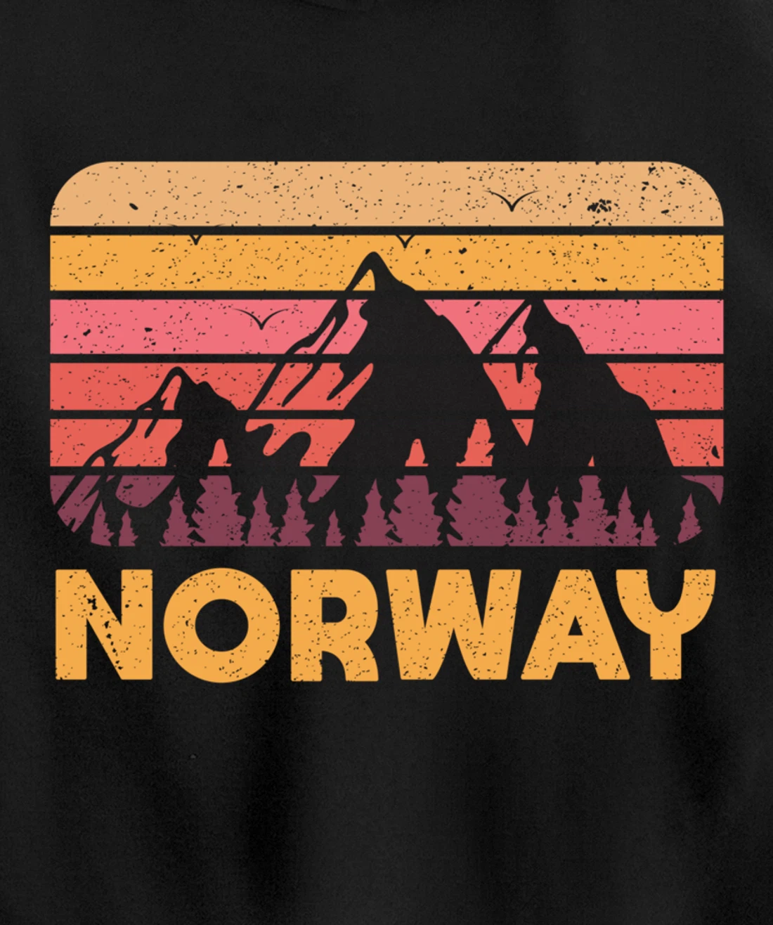 Norway Hiking Mountains Gift Retro Norway Pullover Hoodie