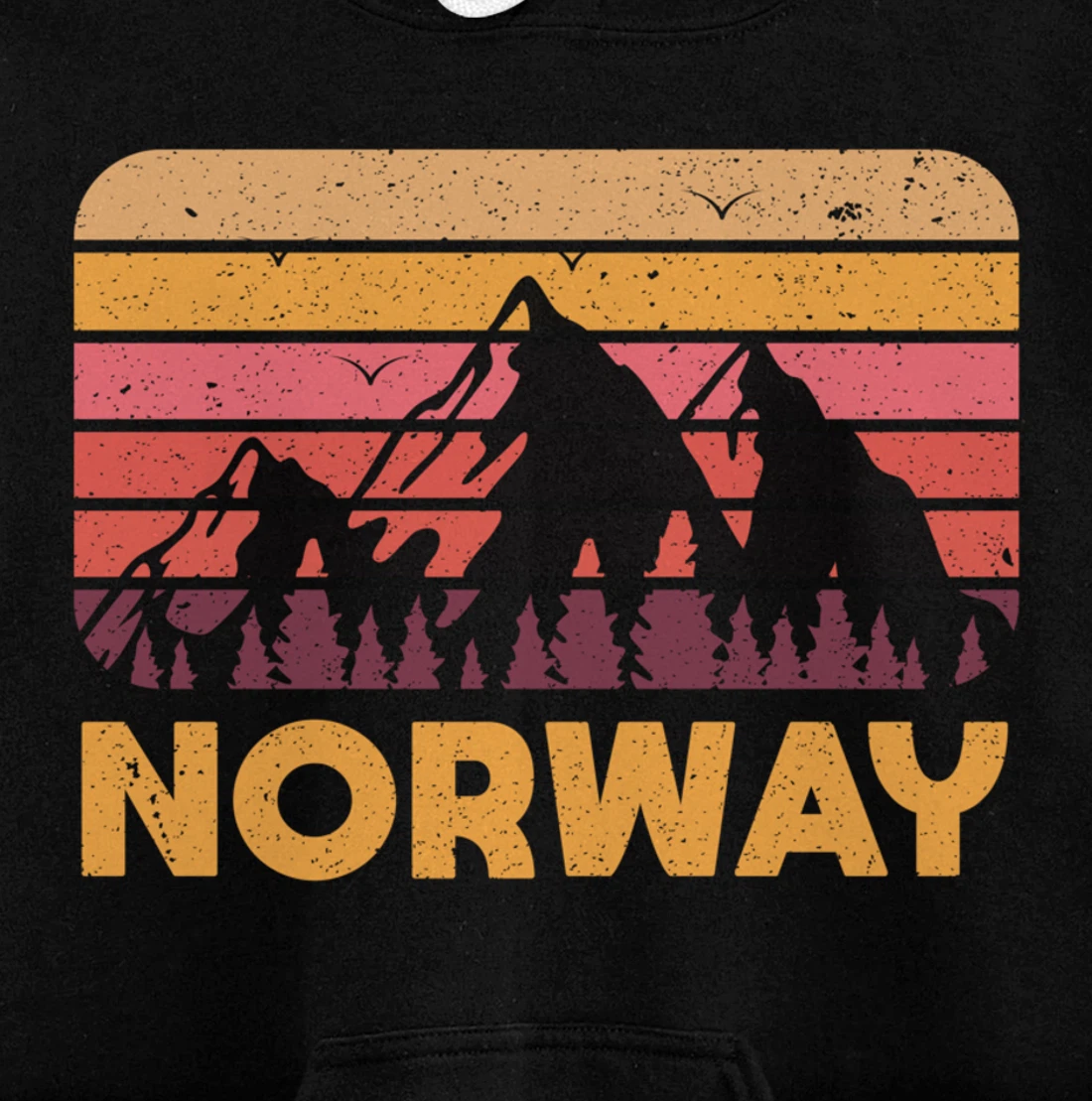 Norway Hiking Mountains Gift Retro Norway Pullover Hoodie