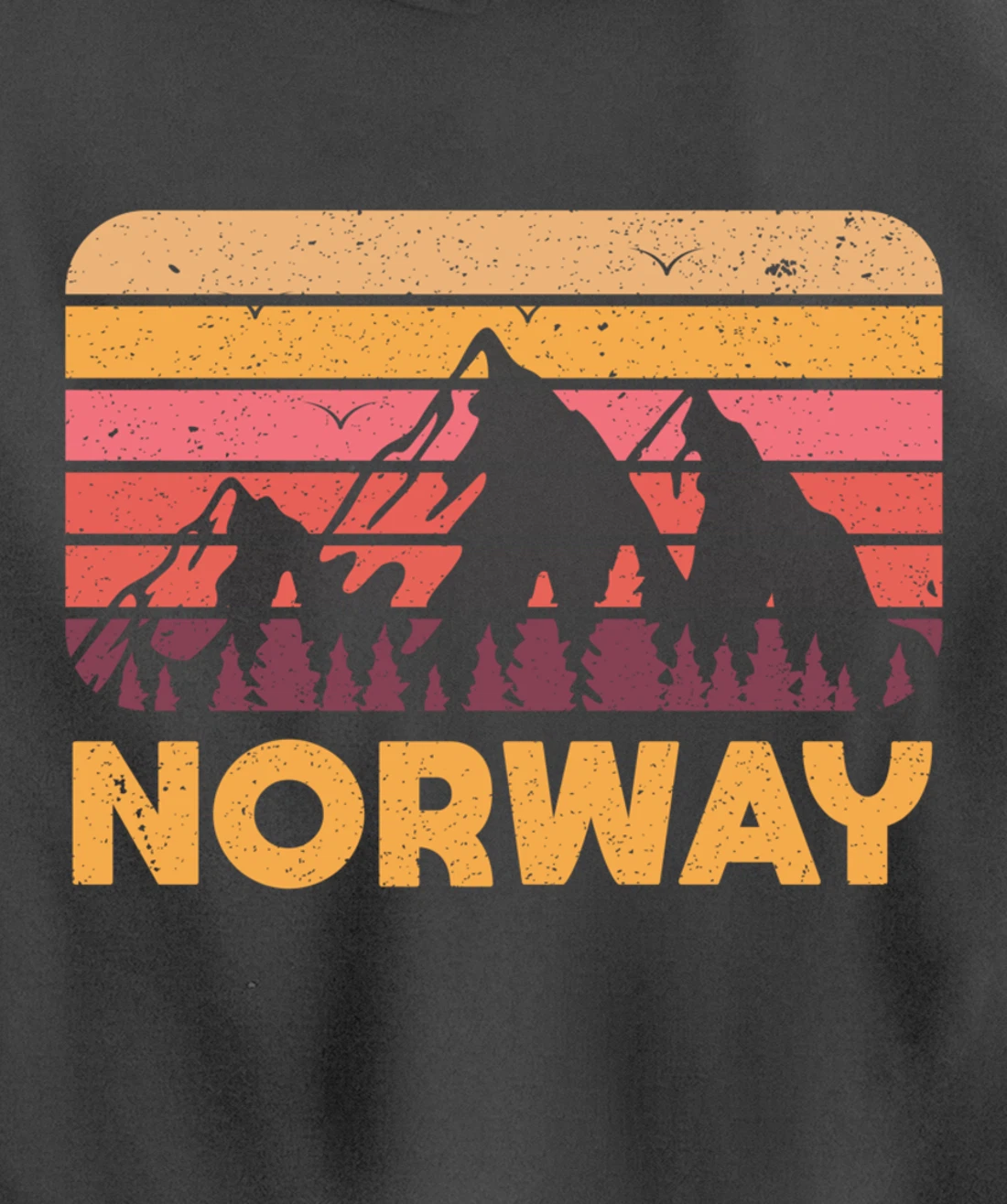 Norway Hiking Mountains Gift Retro Norway Pullover Hoodie