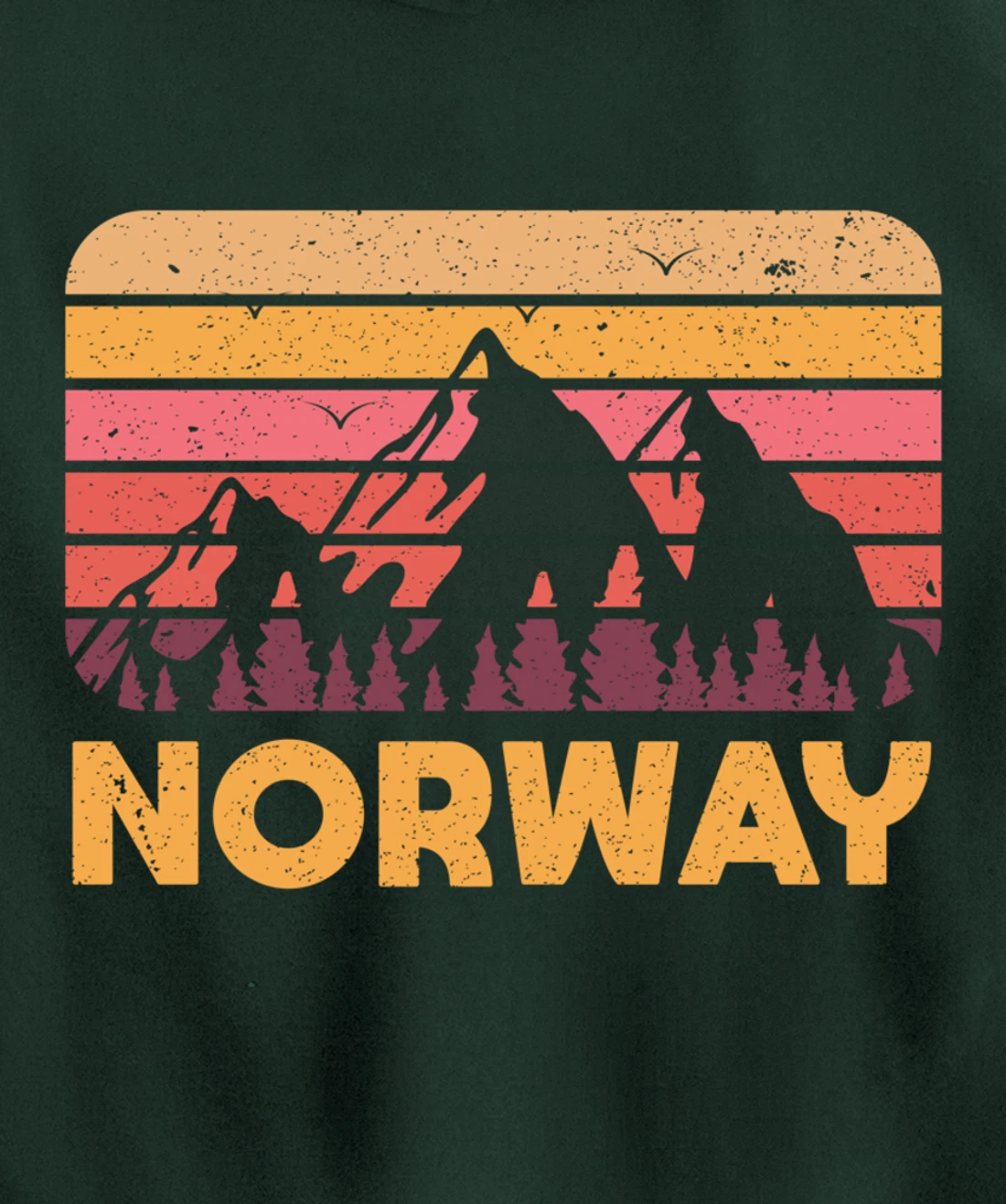 Norway Hiking Mountains Gift Retro Norway Pullover Hoodie